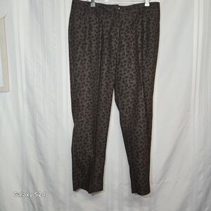 New Directions Brown Leopard Print Pants